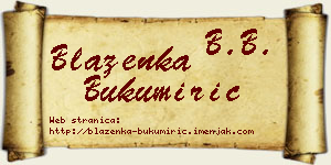 Blaženka Bukumirić vizit kartica